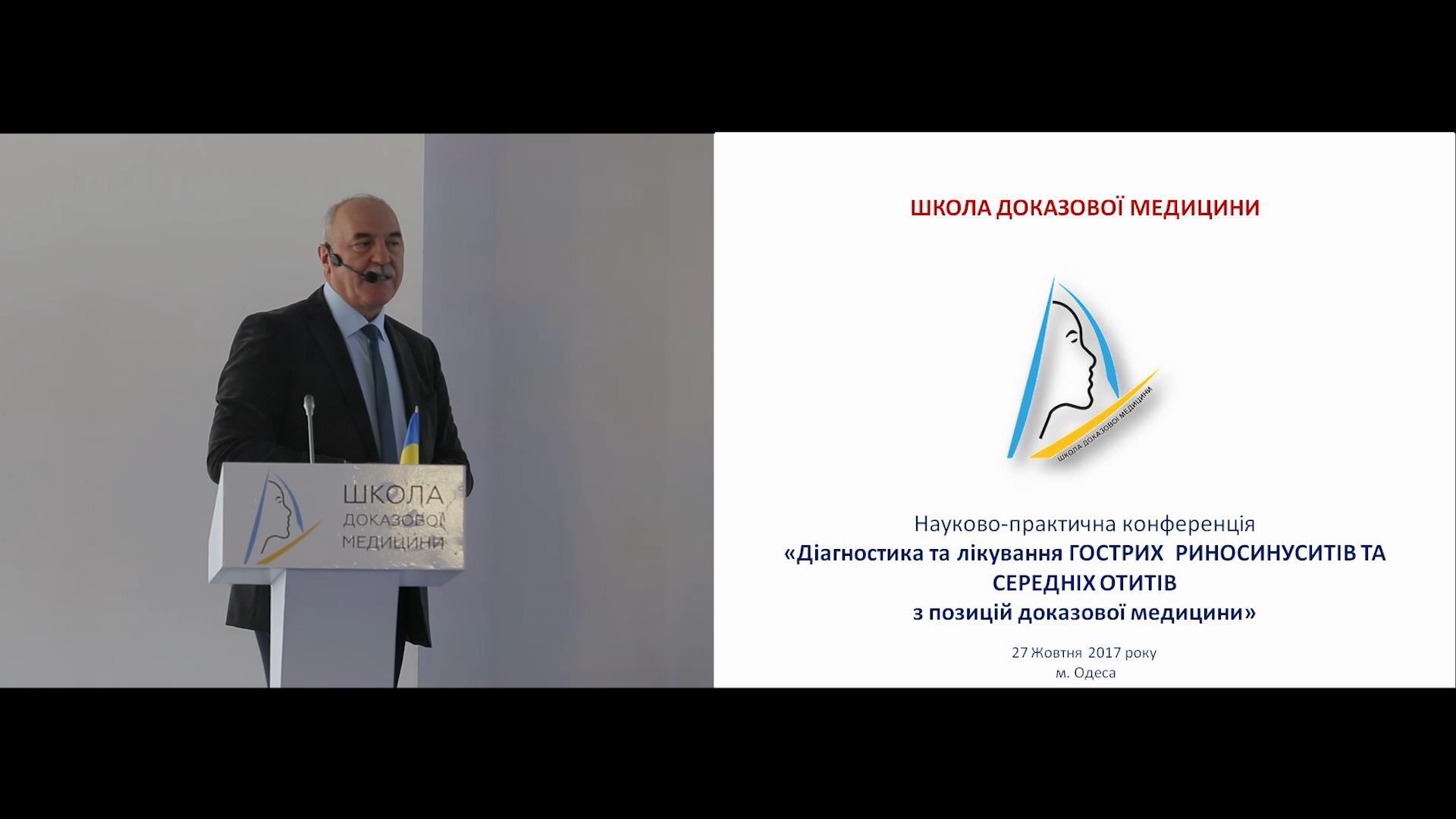 Діагностика та лікування гострих риносинуситів та середніх отитів з позицій доказової медицини